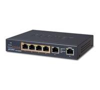 Planet GSD-604HP Géré Gigabit Ethernet (10/100/1000) Connexion Ethernet, supportant l'alimentation via ce port (PoE) Noir commutateur réseau - Commutateurs réseaux (Managed network switch, Gigabit Eth