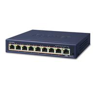 PLANET GSD-908HP commutateur réseau Non-géré Gigabit Ethernet (10/100/1000) Connexion Ethernet, supportant l'alimentation via ce port (PoE) Bleu