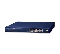 PLANET GSW-1820HP commutateur réseau Non-géré Gigabit Ethernet (10/100/1000) Connexion Ethernet, supportant l'alimentation via ce port (PoE) 1U Bleu