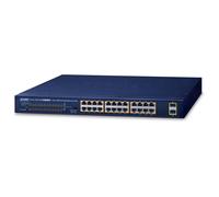 PLANET GSW-2620HP commutateur réseau Non-géré 10G Ethernet (100/1000/10000) Connexion Ethernet, supportant l'alimentation via ce port (PoE) 1U Bleu