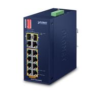 PLANET IFGS-1022HPT commutateur réseau Non-géré Fast Ethernet (10/100) Connexion Ethernet, supportant l'alimentation via ce port (PoE) Bleu