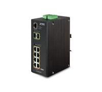 PLANET IGS-10020HPT - Commutateur - C2+ - Géré - 8 x 10/100/1000 (PoE+) + 2 x Gigabit SFP - Montage sur rail DIN, fixation murale - PoE+ (270 W) -