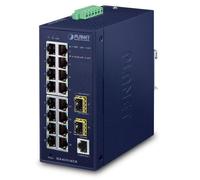Planet commutateur réseau IGS-4215-16T2S géré L2/L4 Gigabit Ethernet (10/100/1000) Bleu