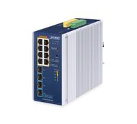 PLANET IGS-4215-8UP4X : Switch Industriel L2/L4 Géré 8 RJ45 Gigabit Ethernet + 4 SFP+, 96Gbps, IP30, -40°C à 75°C, QoS, CLI, Montage Mural/DIN
