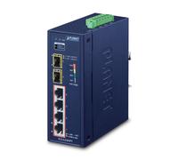PLANET IGS-624HPT commutateur réseau Non-géré Gigabit Ethernet (10/100/1000) Connexion Ethernet, supportant l'alimentation via ce port (PoE) Bleu