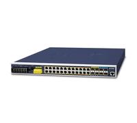 Planet IGS-6325-24P4X commutateur réseau Géré L3 Gigabit Ethernet (10/100/1000) Connexion Ethernet, supportant l'alimentation Via ce Port (PoE) 1U Noir, Bleu