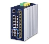 PLANET IP30 Industrial L3 8-Port Géré Gigabit Ethernet (10/100/1000) Bleu, Blanc