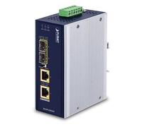 PLANET Convertisseur média industriel IP30 IGUP-2205AT Gigabit 2x PoE++ RJ45/2x SFP Bleu