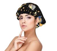 Planet in The Dark Bonnet de nuit en satin pour adulte Protection des cheveux et confort Noir Taille unique