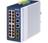 Planet Industrial 16-Port PoE+ Managed Switch IGS-4215-16P2T