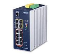 PLANET IGS-5225-8P4S - Commutateur - C2+ - Géré - 8 x 10/100/1000 (PoE+) + 4 x Gigabit SFP - Montage sur rail DIN, fixation murale - PoE+ (240 W) -