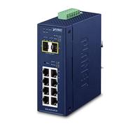 PLANET IP30 Industrial L2/L4 8-Port Géré L2/L4 Gigabit Ethernet (10/100/1000) Bleu