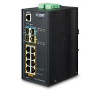 Planet IP30 Industrial L2+/L4 8 Ports 1000T 802.3at PoE+ 2 Ports IGS-5225-8P2S2X (1000T 802.3at PoE+ 2 Ports 100/1000X SFP + 2 Ports 10G SFP+ Commutateur Full Managed (-40 à 75 C, Double redondant)