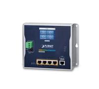 Planet IP30 Industrial Wall-Mount Gigabit Router with 4-Port, WGR-500-4PV (Gigabit Router with 4-Port 802.3at PoE+ and LCD Touch Screen 120W PoE Budget Dual Power Input 48-56VDC Term)