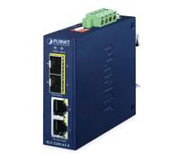 Planet IP40 Compact size 2-Port 100/1000X SFP + 2-Port 10/100/1000T Media Converter (-40~75 degrees C)