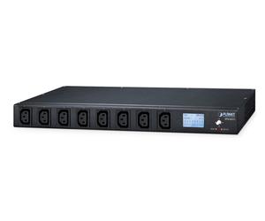 Planet IPM-8221 IP-based 8-port Switched Power Manager with 2 Cascaded Ports (AC 100-240V, 16A max. input, 8 IEC C13 outlet 10A max. output, LCD Displays, provides external temperature and humidity se
