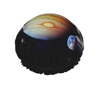 Planet Jupiter Bonnet de douche réutilisable et imperméable pour homme et femme avec bande élastique - Bonnet de bain double couche lavable pour toutes les coiffures - Facile à transporter