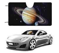 Planet Jupiter - Pare-soleil pour pare-brise de voiture - Garde l'intérieur de la voiture au frais - 140 x 76,2 cm - Pare-soleil pliable pour fenêtre avant, bouclier thermique pour VUS, camion, bloque