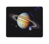Planet Jupiter Tapis de souris avec bords cousus, texturé de qualité supérieure avec base en caoutchouc antidérapant, imperméable, pour ordinateur portable, bureau et maison, 17,8 x 21,8 cm