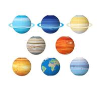 Planet Lanternes en 8 pièces Ballons colorés Terre Thème de l'espace | Décorations système solaire 30 cm pour salle de te, plafond, chambre, science, école, douche