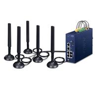 Planet LCG-300-NR-US IP30 Industrial IoT LoRaWAN + 5G NR Cellular Gateway with 5-Port 10/100/1000T - US915 MHz