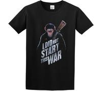 Planet of The Apes Caesar Did Not Start This War Slogan Monkey T-Shirt Men's Black Tee Manches Courtes(X-Large)