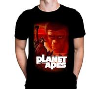 Planet of The Apes Homme T-Shirt Science Fiction Print, T-Shirt en Coton Noir, Movie Poster Tee