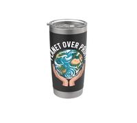 Planet Over Profit Earth Day Protection de l'environnement Gobelet isotherme en acier inoxydable double paroi