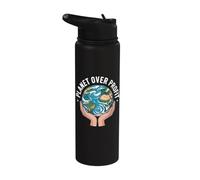 Planet Over Profit Earth Day Protection de l'environnement Stainless Steel Insulated Water Bottle