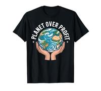 Planet Over Profit Earth Day Protection de l'environnement T-Shirt Graphique avec Valeur