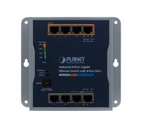 PLANET P30 Industrial 8-Port Non-géré Connexion Ethernet, supportant l'alimentation via ce port (PoE) Bleu, Gris