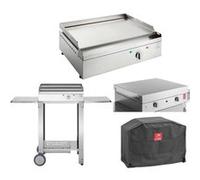 Planet - Plancha électrique en inox Chef 55 cm Avec chariot ouvert + couvercle + housse inox G