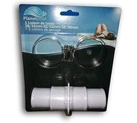 Planet Pool Adaptateur 38 mm 32 mm pour Tuyaux Souples Piscine - avec 2 Colliers Serrage Métalliques - Blanc Tuyau Flottant Piscine 38 mm 32 mm - Conversion 32 38