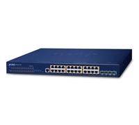 Planet Switch Géré SGS-6310-24P4X, 24 Ports Gigabit PoE+ 802.3at, 4 Uplinks SFP+ 10G, L3, Stackable, pour Réseau d'Entreprise