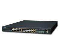 PLANET SGS-6341-24P4X Layer 3 24-Port 10/100/1000T PoE 802.3at Switch 4-Port 10G SFP+ Uplinks, stackable Web managed