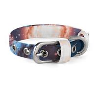 Planet Stars and Galaxy Collier réglable doux et confortable avec boucle en métal pour animal domestique de petite et moyenne taille