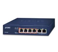 Planet Technology Corp. FSD-604HP PLANET 4-Port 10/100TX 802.3at PoE + 2-Port 10/100TX (60W)