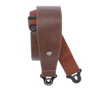 Planet Waves D'Addario Sangle de guitare à verrouillage automatique en cuir, accessoires de guitare acoustique et électrique, facile à utiliser, utilise les boutons existants, 7,6 cm de large, marron