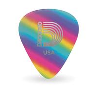 D'Addario 1CRB2-10 - 10 médiators light en celluloïd Motif arc-en-ciel