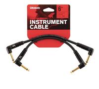 Planet Waves PW-PRA-205 Custom Pack de 2 Câbles Patch à angle droit 15 cm Noir