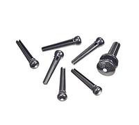 INJECTED MOLDED BRIDGE PINS WITH END PIN SET EBONY WITH IVORY DOT