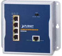 PLANET WGS-E304PT Industrial PoE+ Wall-mounted Extender 1-port PoE++ to 4-port Network Sender & Receiver Bleu (WGS-E304PT)