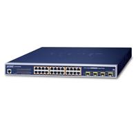 PLANET WGSW-24040HP4 commutateur réseau Géré L2/L4 Gigabit Ethernet (10/100/1000) Connexion Ethernet, supportant l'alimentation Via ce Port (PoE) Bleu