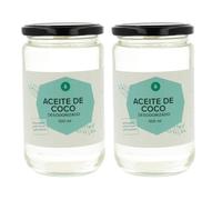 PLANETA HUERTO | Lot de 2 huiles de coco désodorisées bio 500 ml - Sans goût ni odeur, idéales pour une cuisine saine et pour les soins de la peau et des cheveux.