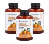 PLANETA POTAGER Pack 3x Omega 7 Argousier Jaune 180 Perles - Hydratation et Régénération Cellulaire, Santé de la Peau