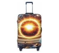 Planetary Orbit of The Solar System Housse de protection élastique pour valise de voyage Motif imprimé anti-rayures, Noir , XL
