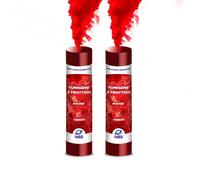 PLANETE a Main 1 MINUTE couleur Rouge - Lot de 2 - Allumage Frottoir, durée 60 secondes, fum