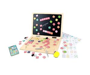 PLANÈTE Bois - Ordinateur Ardoise Magnétique - FSC - 030241 - Montessori - Multicolore - Bois - Jeu pour Enfant - Tableau - Mon Premier Ordinateur Portable - 30 cm x 22 cm - À Partir de 3 Ans