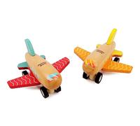 PLANETE BOIS - Pack de 12 Avions - FSC - 030144APA - 12 pièces - Multicolore - Bois - Jeu pour Enfant - Récréation - Kermesse - À Collectionner - 9 cm x 5 cm - À Partir de 18 Mois