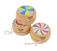 PLANÈTE Bois - Pack de 24 Yoyos - À Collectionner - 030145YPA - 24 pièces - Multicolore - Bois - Jeu pour Enfant - Récréation - Kermesse - Vintage - 6 cm x 6 cm - À Partir de 3 Ans